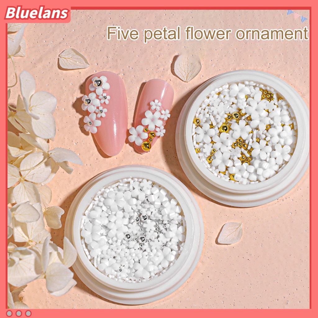 [BLM] 1kotak Hiasan Kuku Mudah Di Aplikasikan Resin 5kelopak Bentuk Bunga DIY Nail Decal Manicure Tool Untuk Digunakan Di Rumah