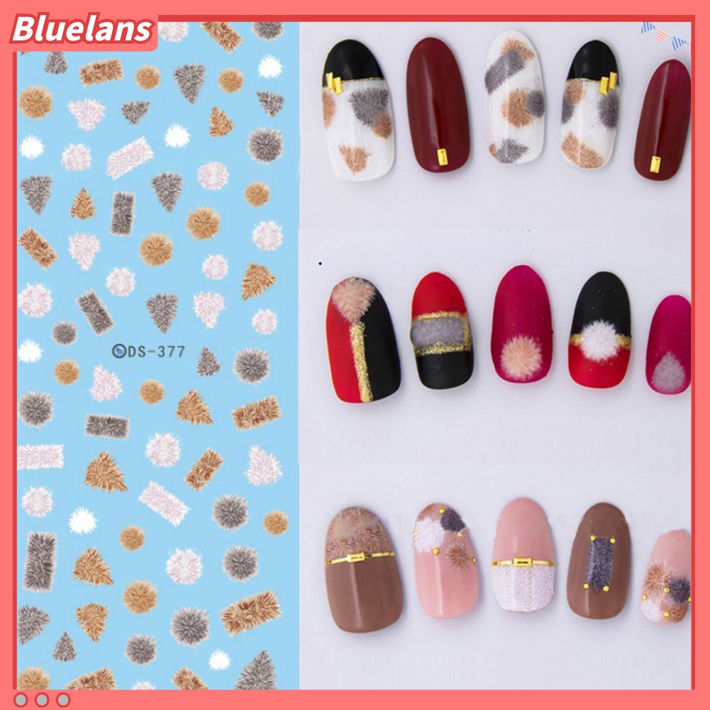 [BLM] Stiker Nail Art Transfer Air Harajuku Elemen Bulan Kucing Tengkorak Kuku Decal Decor