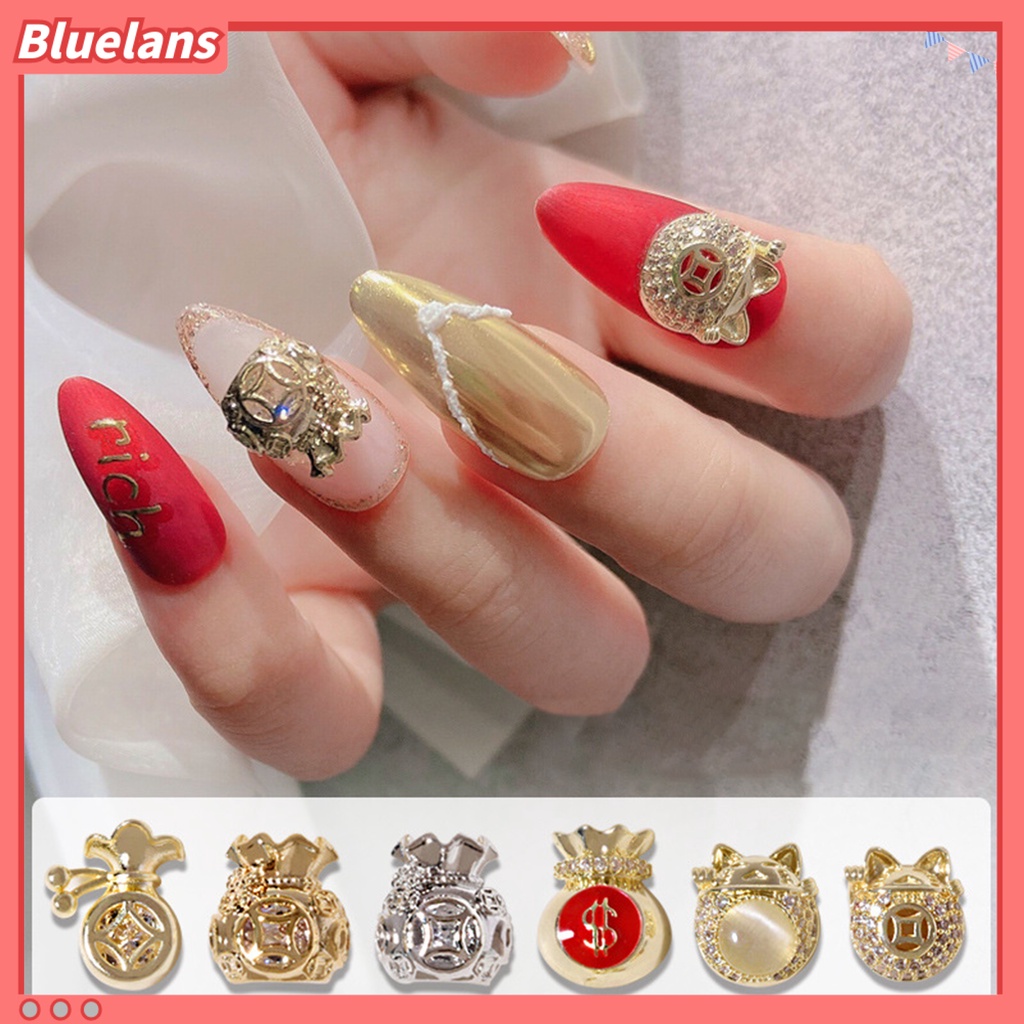 [BLM] Dekorasi Kuku Indah Nail Art Desain Aksesoris Nail Cubic Zirconia Alloy Perhiasan Untuk Salon Kuku