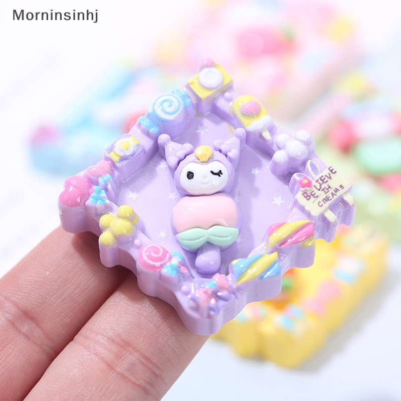 Mornin Buah Kartun Hewan Lucu Bingkai Foto Bentuk Aksesoris Resin Kuromi Melody Untuk Lem Cream Phone Case DIY Handmade Bahan id