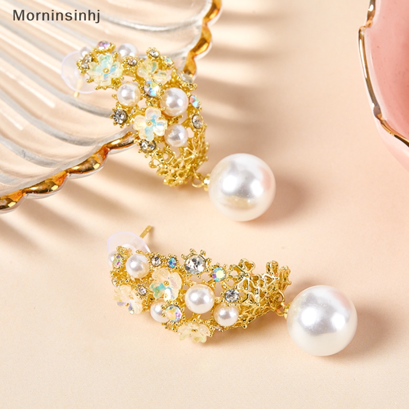 Mornin 1pasang Fashion Pearl Ear Studs Earrings Elegan Wanita Anting Perhiasan Pesta Pernikahan Pengantin Telinga Perhiasan id