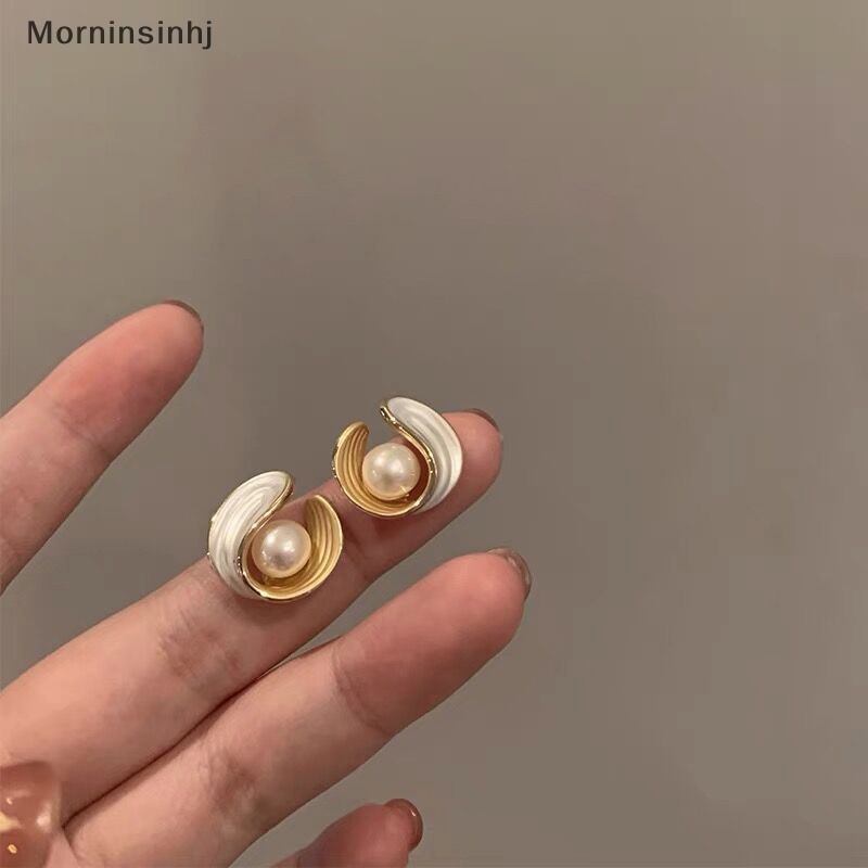 Mornin Wanita Elegan Anting Tusuk Mutiara Untuk Wanita Baroque Geometris Korea Fashion Pernikahan Ear Studs Earrings Jewelry id