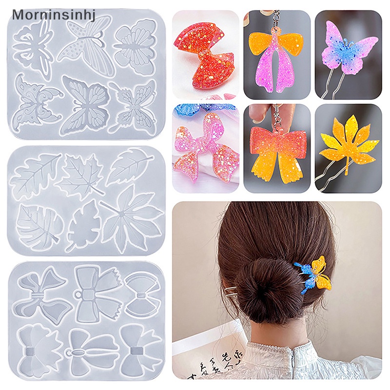 Mornin Fashion Kristal Epoxy Rambut Klip Silikon Cetakan DIY Handmade Hair Clip UV Resin Cetakan Aksesoris Rambut id