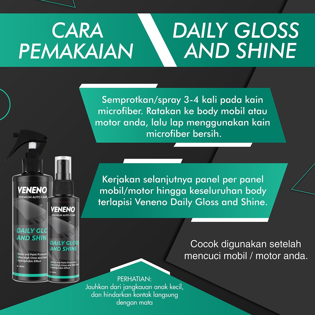 Veneno Daily Gloss And Shine - Quick Detailing Detailer Pengkilap Perawatan Cat Mobil