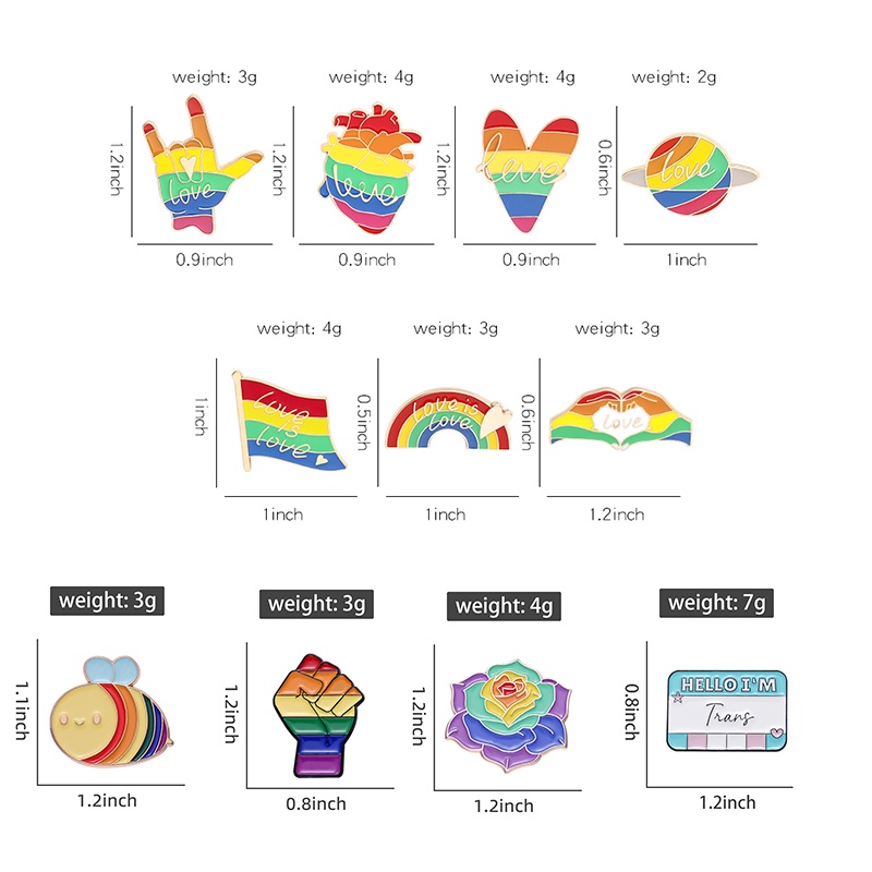 Lgbt Pelangi Enamel Pin BI Pan Aseksual Trans Lesbian Bros Kerah Lencana Cinta Is Love Pride Perhiasan Hadiah