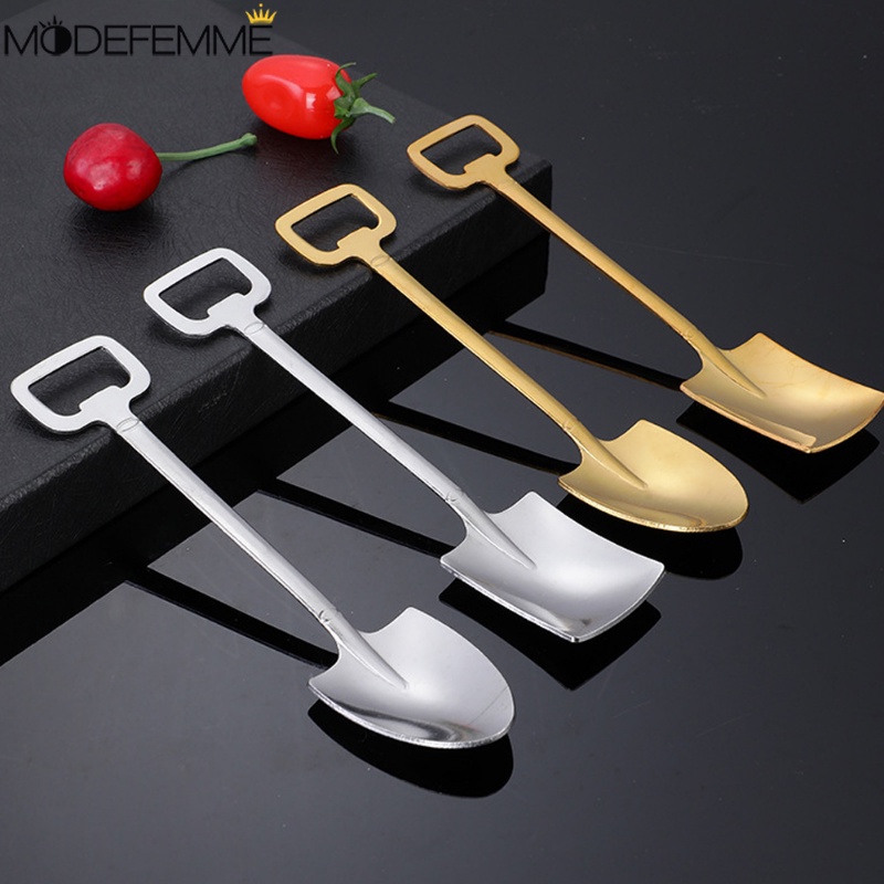 [Fitur] Dipoles Kue Buah Menggali Sendok Mudah Dibersihkan Dessert Shovel ladle Non-slip Milk Salad Scoop Easy Handle Pembuka Botol Alat Makan Stainless Steel Halus