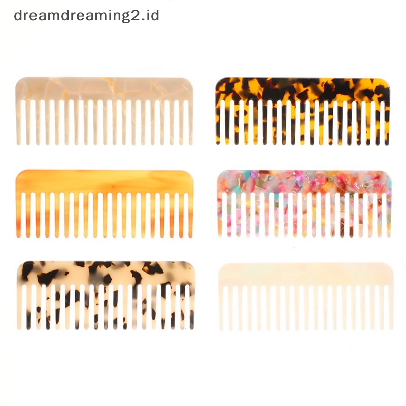 (drea) 1pcs Sisir Rambut Asetat Desain Korea Warna-Warni Hairdressing Comb Sikat Rambut //