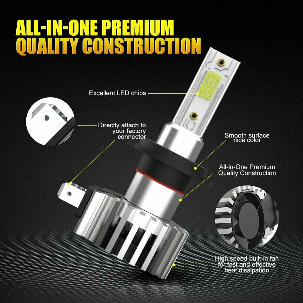 【2pcs】 Super Terang 9005 HB3 LED Headlight Bulb H4  H8 H11 H16JP Foglamp 12-24V Tinggi Rendah Beam 6000K COB Lampu Depan Mobil LED