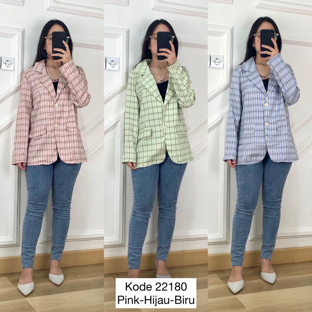 Outer Blazer Wanita I Outer Jas Wanita Blazer I Blazer Kotak Kotak I Blazer Kotak Kotak Wanita