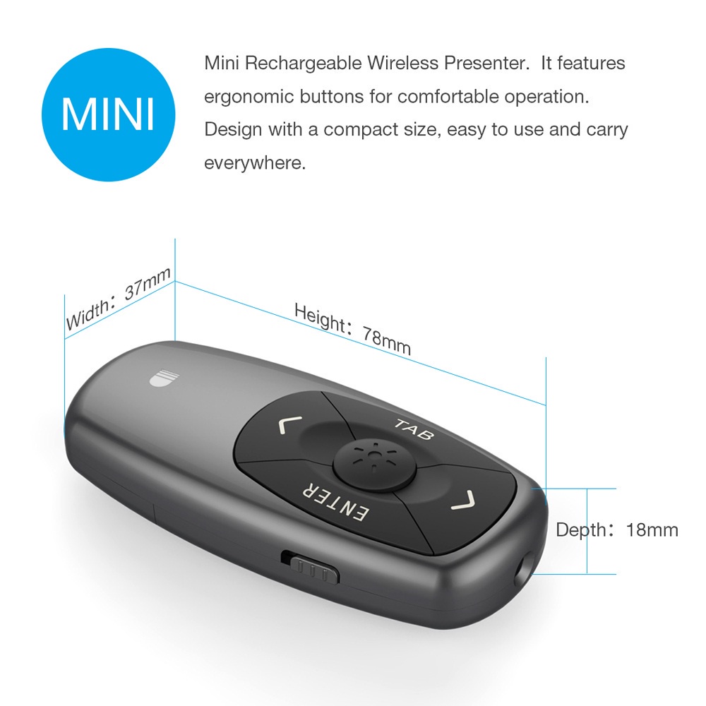 AKN88 - DOOSL DSIT011 2.4GHz Red Laser Pointer Wireless Presenter