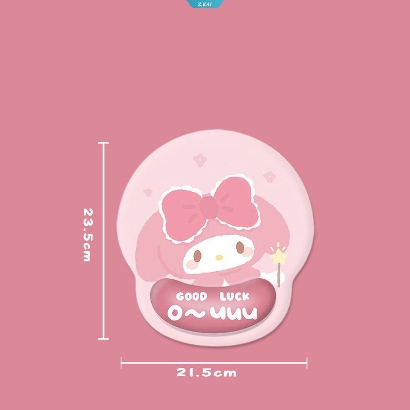 Kawaii Cute Girl Mouse Pad Sanrio Pink My Melody Pelindung Pergelangan Tangan Mouse Pad 3D Silikon Tahan Lama Mouse Pad Dengan Istirahat Pergelangan Tangan [ZK]