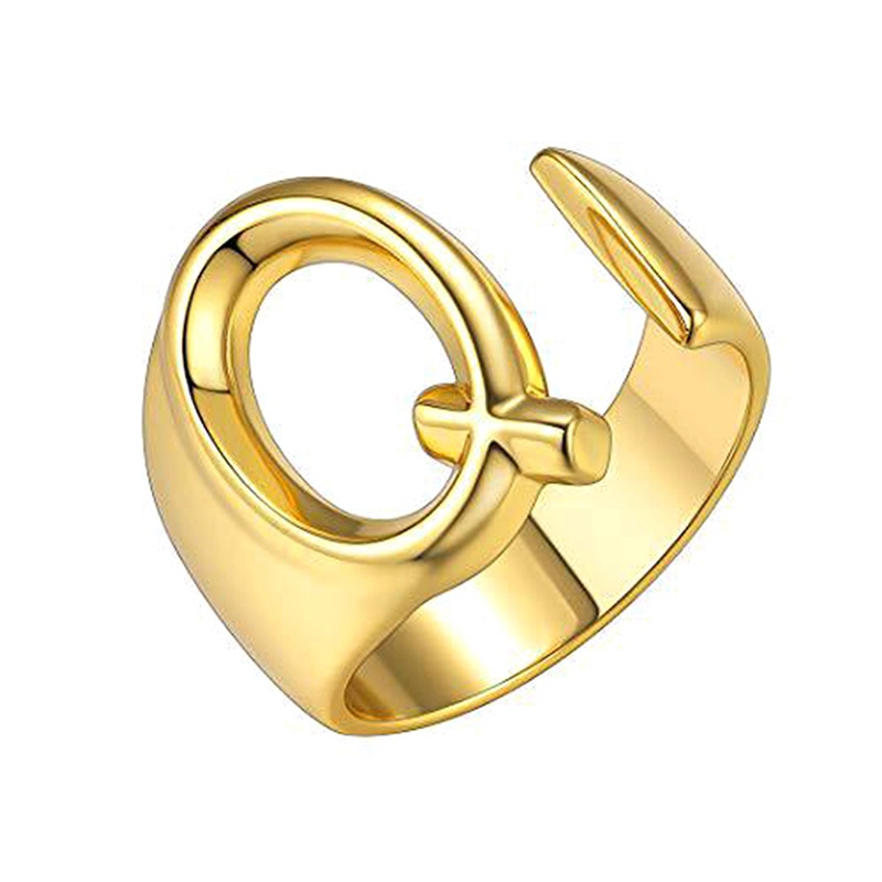 26huruf Inggris Modal Cincin Eropa Dan Amerika Wanita Pribadi Cap Pasangan Terbuka Jari Telunjuk Perhiasan