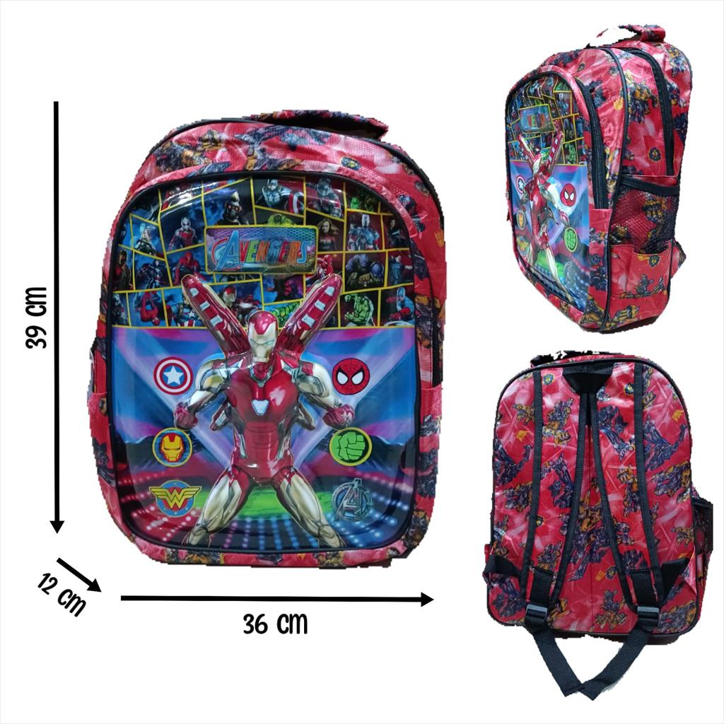 OTS 596 - Backpack Embos Led SD Tas Ransel Sekolah Anak SD Motif Kartun Lucu Superhero