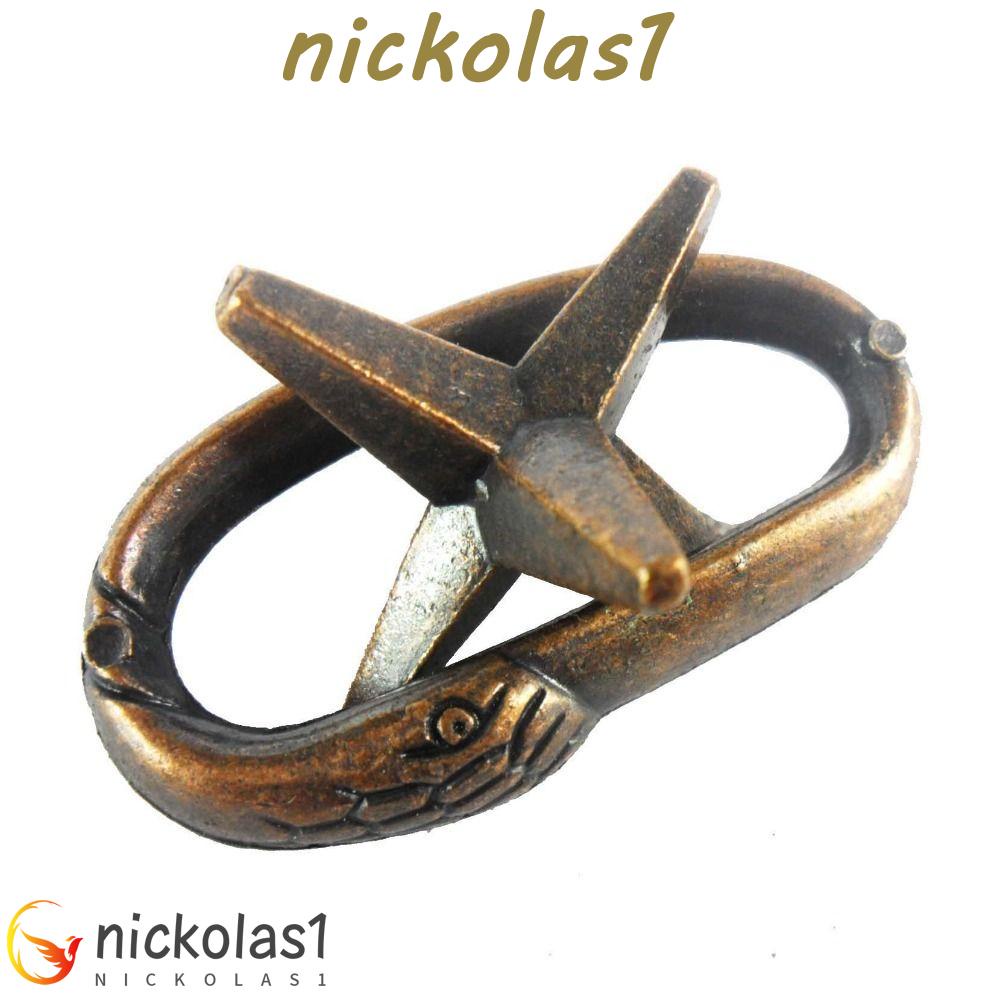 Nickolas1 Mainan Penggoda Otak Logam Hadiah Anak Puzzle Intelijen Tradisional Permainan Kecerdasan Edukasi Belajar Dini Permainan Blok Mainan Puzzle Kawat Logam