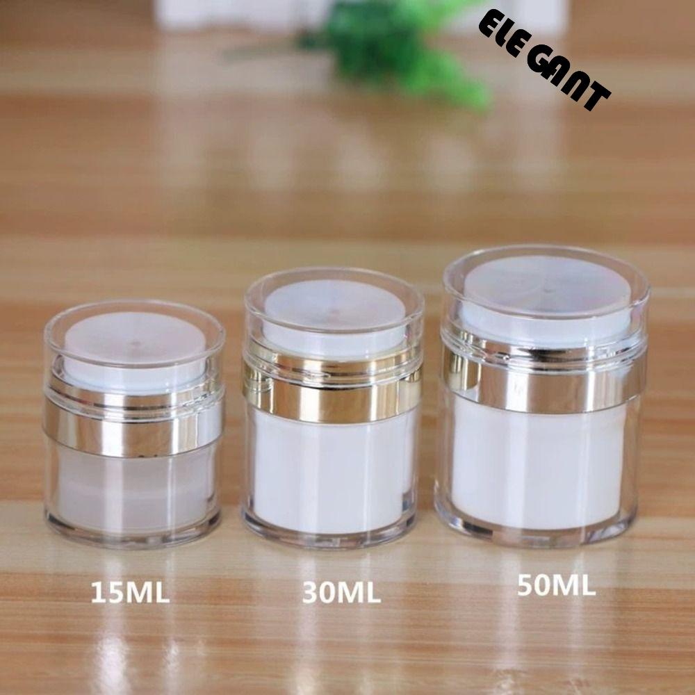 [Elegan] Vacuum Pump Bottle Kosong 15/30 /50ml Makeup Penyimpanan Vial Botol Isi Ulang Cream Kaleng Isi Ulang Wadah Kosmetik Toples Kosmetik