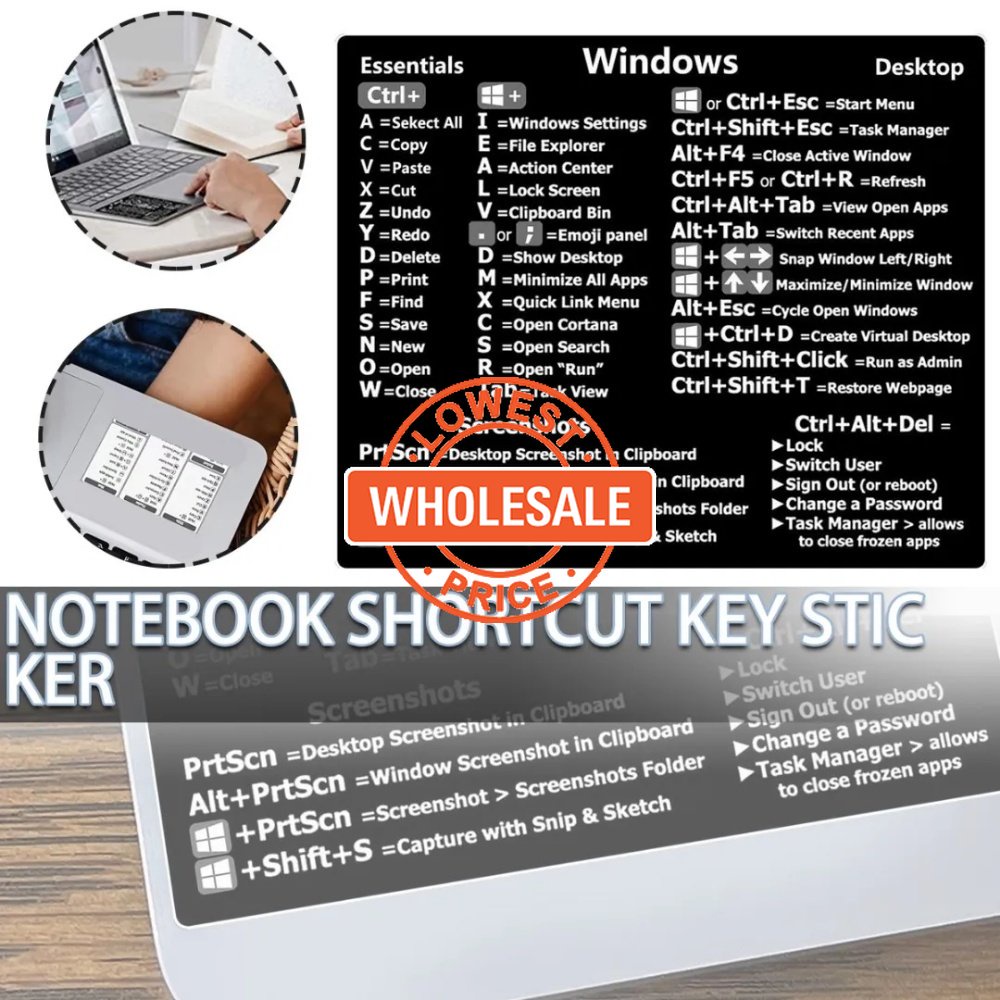 [Harga Grosir] Windows PC Referensi Keyboard Shortcut Stiker Shortcut Label Kunci Warna-Warni Panduan Keyboard Transparan Populer Shortcut Komputer Pencari Cepat Untuk PC Laptop