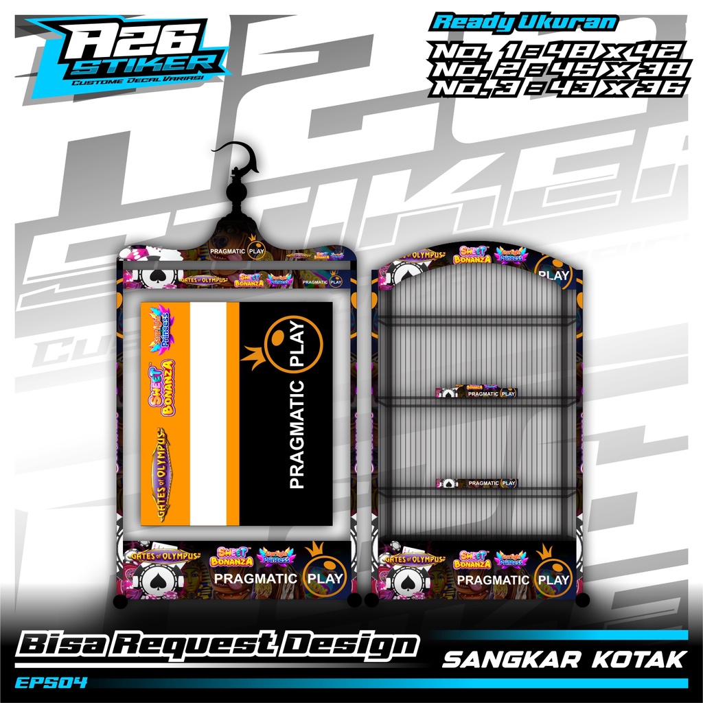 Stiker Sangkar Burung Sangkar Burung kotak,Burung Kacer, Pleci,Cucak Ijo,Dll Full Laminasi Anti Air.