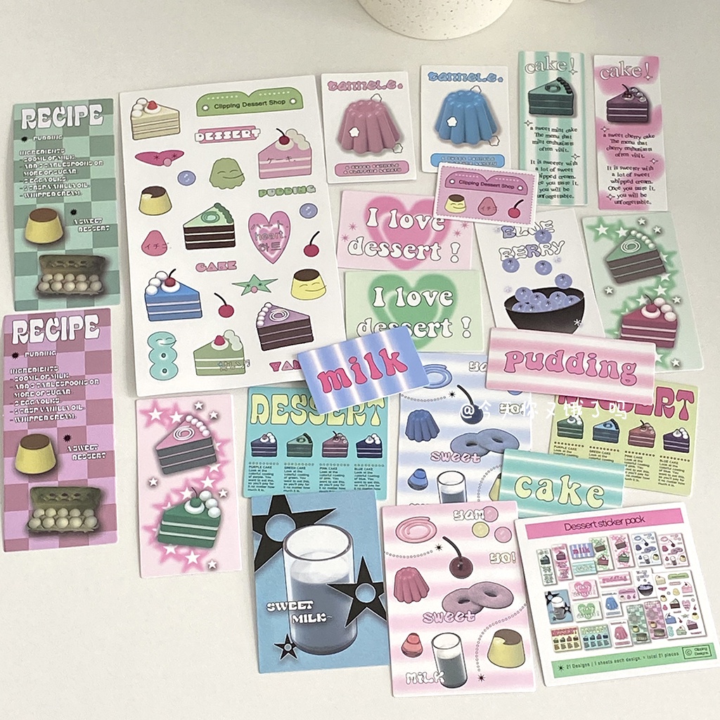 Klipping Dessert Handbook Handbook Sticker Pack Set ins Style Stiker Tablet PC