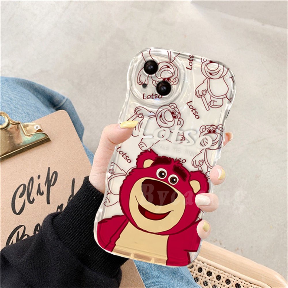 Redmi A2 A1 Redmi Note 12 Pro Note 11 Note11S Redmi 10 10C 10A 9C 9A 9T Note10 Note9 Note8 Poco M5S M3 Pro X3 NFC Transparan Graffiti Manyo Strawberry Bear Wavy Edge Soft Case BY