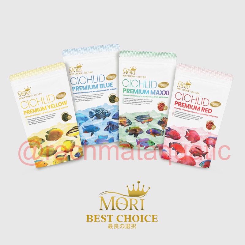MORI Premium Chiclid Cichlid Makanan Pelet Ikan Kecil