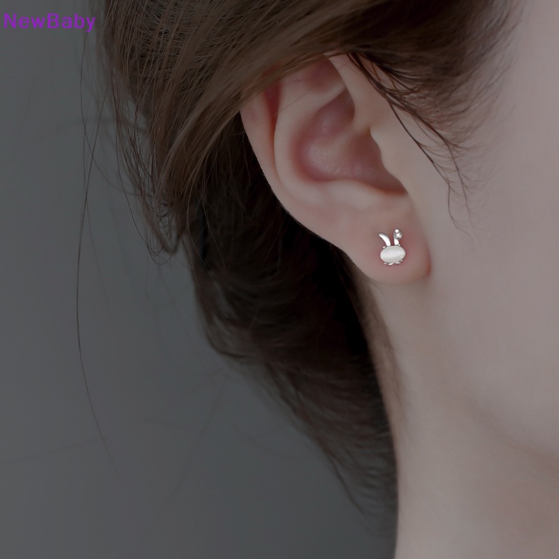 Newbaby 1pasang Anting Lucu Kelinci Indah Zirkon Berlian Imitasi Stud Earrings Fashion Perhiasan Stud Earrings Wanita Temperamen Ringan Perhiasan Pernikahan ID