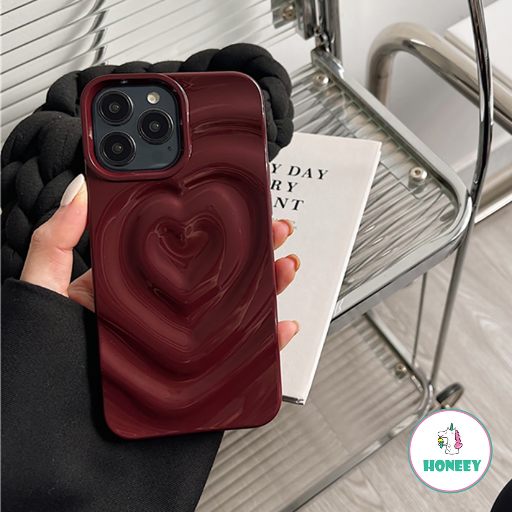 IPHONE Ins Hijau Retro Lipatan Cinta Hati Lembut Slicone Phone Case Untuk Iphone12 11 13 14 Pro Max Mewah Shockproof Back Cover Bumper