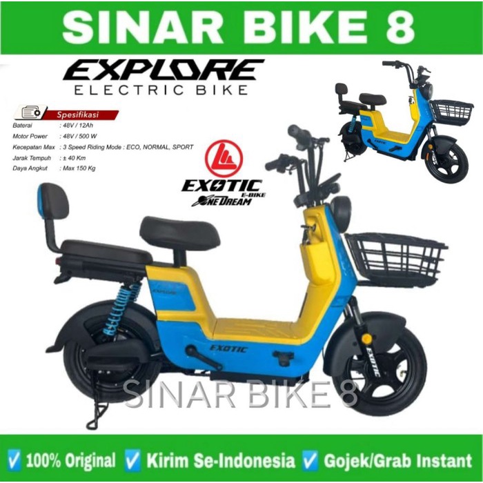 Sepeda Listrik Electric E Bike EXOTIC EXPLORE 500 Watt BY PACIFIC