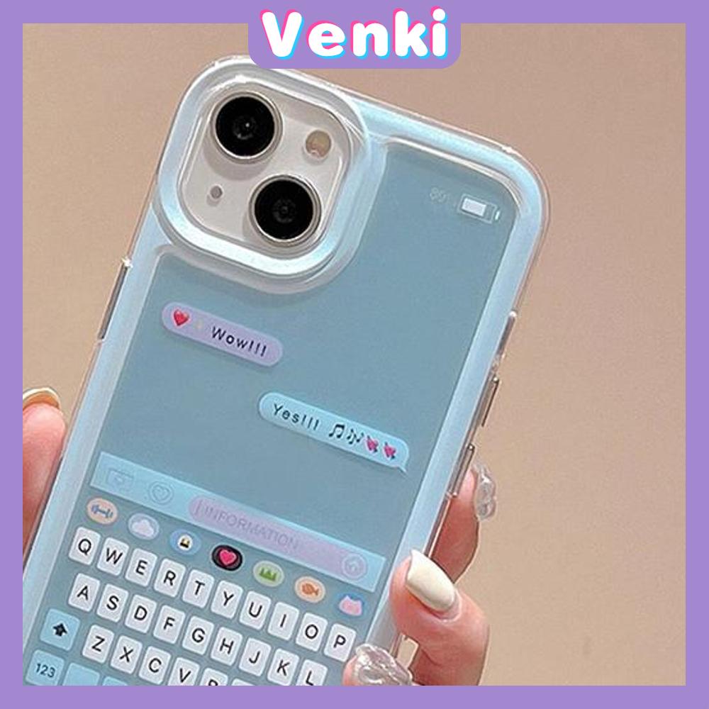 Venki - Untuk Iphone11 iPhone Case Bening Lubang Besar Space Case TPU Soft Case Shockproof Protection Camera Keyboard Kreatif Kompatibel Dengan Iphone14 13 Pro Max 12 Pro Max 11 xr Xs7