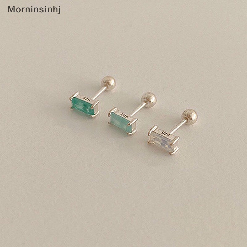 Mornin 1pasang S925 Sterling Silver Zircon Anting Telinga Tulang Kuku Untuk Wanita Tulang Rawan Anting Spiral Stud Earring Tubuh Perhiasan Hadiah id