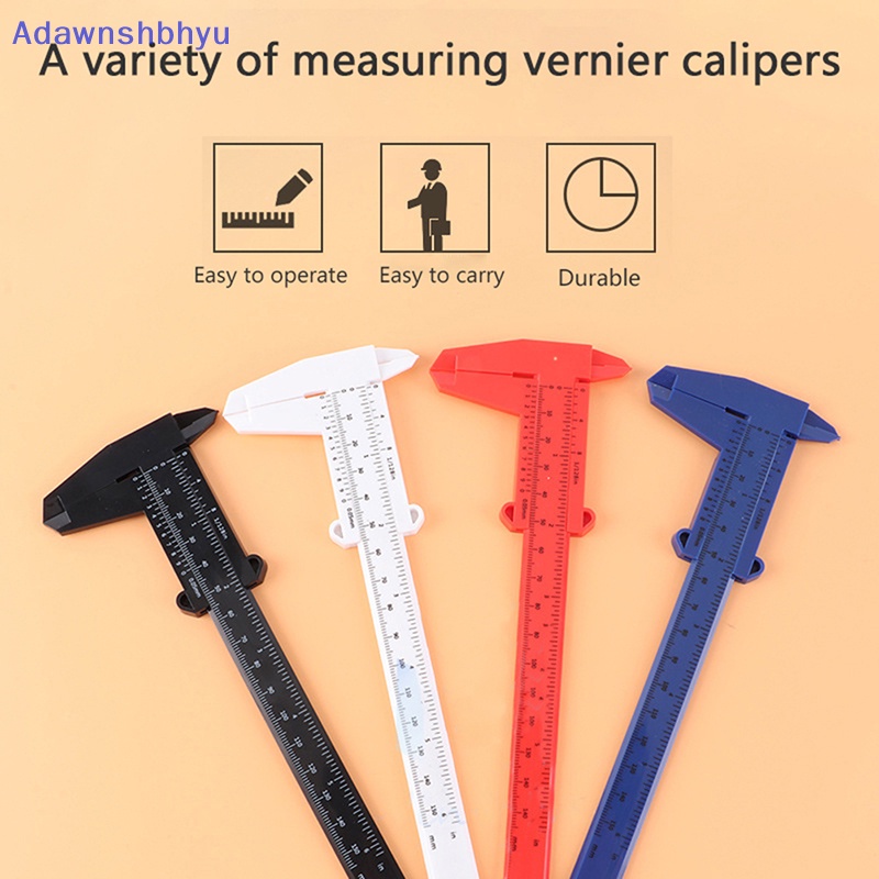 Adhyu Jangka Sorong Plastik Mini DIY Alat Woodworking Metalworking Skala Ganda Sliding Gauge Plastic Vernier Caliper Aperture Depth Diameter Measure Tool ID
