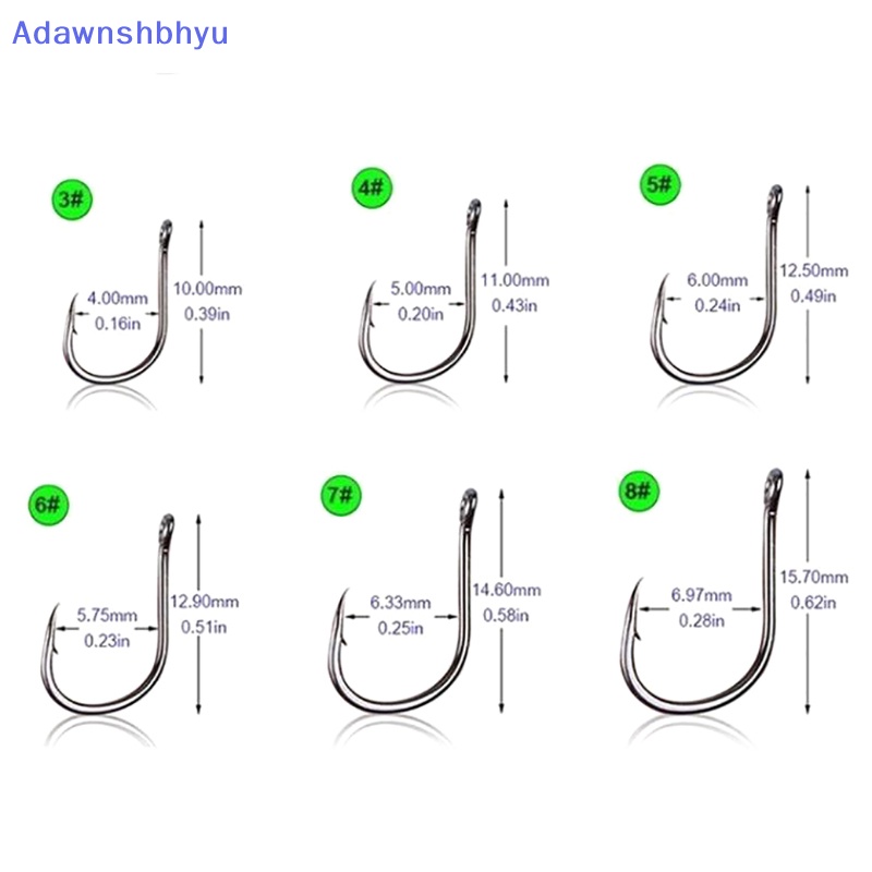 Adhyu 100pcs /box Kail Pancing Baja Karbon Lingkaran Tunggal Fishhook Memancing Aksesoris ID