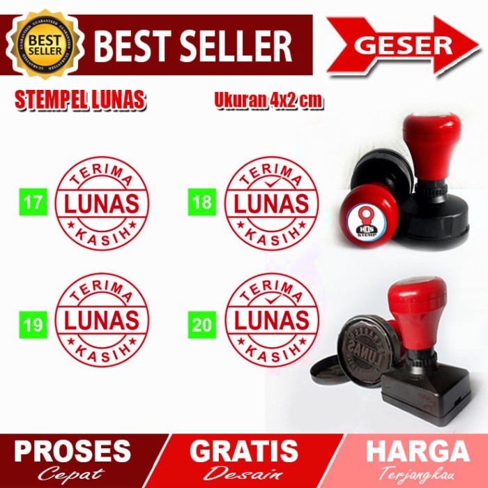 

Stempel Lunas /Nama/Toko/kantor/Perusahaan/Otomatis