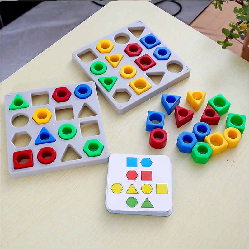 New Geometric Color and Shape Matching Game, Interaksi Orang Tua-Anak, Puzzle Anak Dan Mainan Edukasi Dini