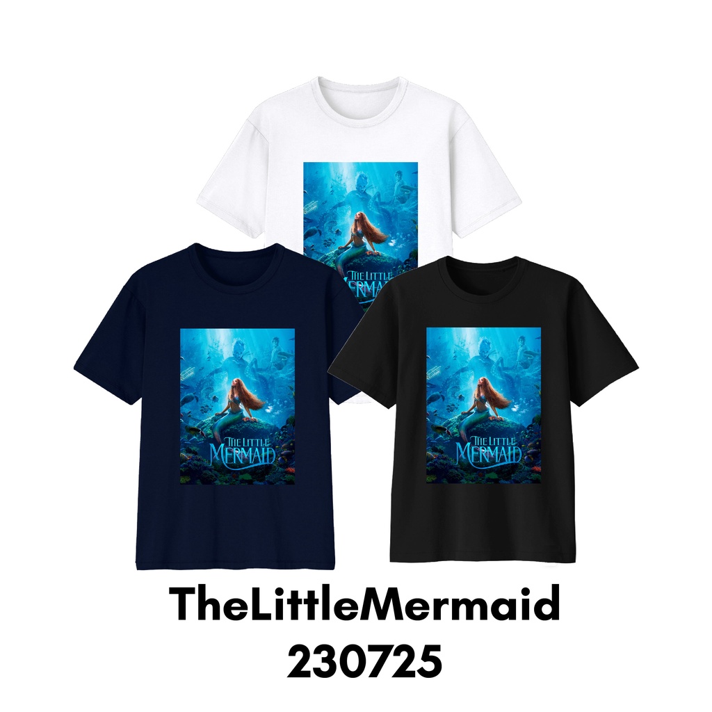 Baju Kaos Size Bayi Sampai Dewasa Seri Typography Mermaid Bahan Katun Combed 30s