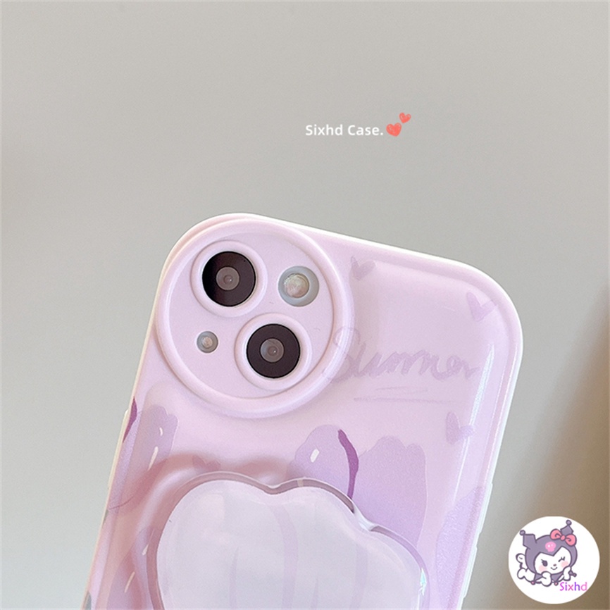 Redmi 12C 10C 10A 9T 9C Note12 11s 11 10 9 8Pro10 9A 9 Xiaomi 12Lite 11Lite 11T 10T Poco M3 M4 F3 X4 X3Pro NFC Ins Gentle Purple Tulip Phone Case +Ring +Bracket Soft Cover