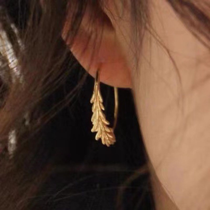 Anting Geometris Fashion Alloy Wheat Untuk Wanita