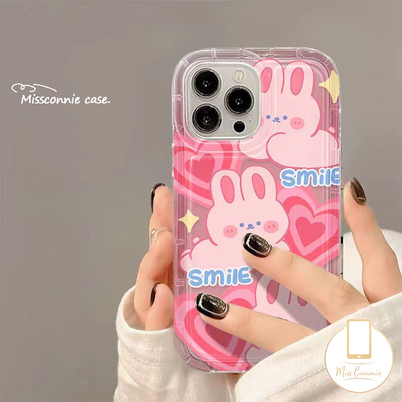 Untuk Oppo A17 A16 A12 A31 A15 A57 A5 A7 A54 A17K A77 A96 A3s A1K A16s A55 A76 A95 A77s A9 A53 A16K A12E A52 A92 A5s A74 Reno 54f Love Heart Leopard Print Rabbit Airbag Soft Case