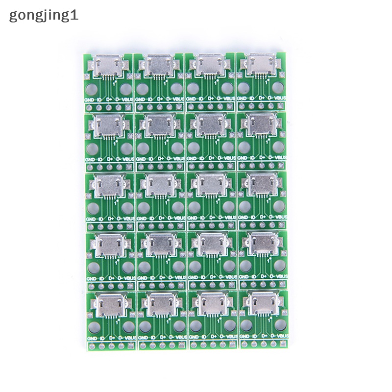 Ggg 20pcs micro usb to DIP 2.54mm Konektor Adaptor Modul Papan panel female 5-pin ID