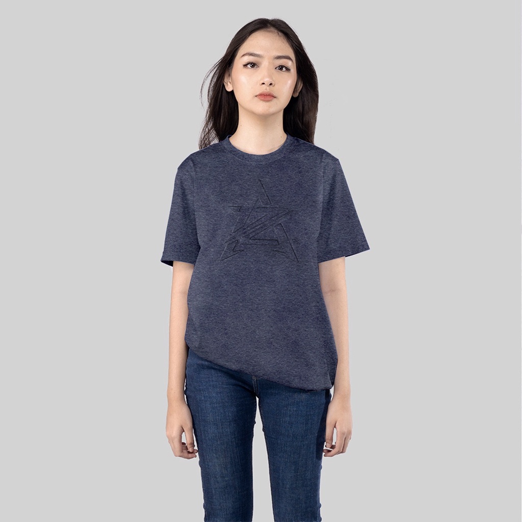 Azura Basic Logo Embos Navy Shiro Kaos Azura Streetwear