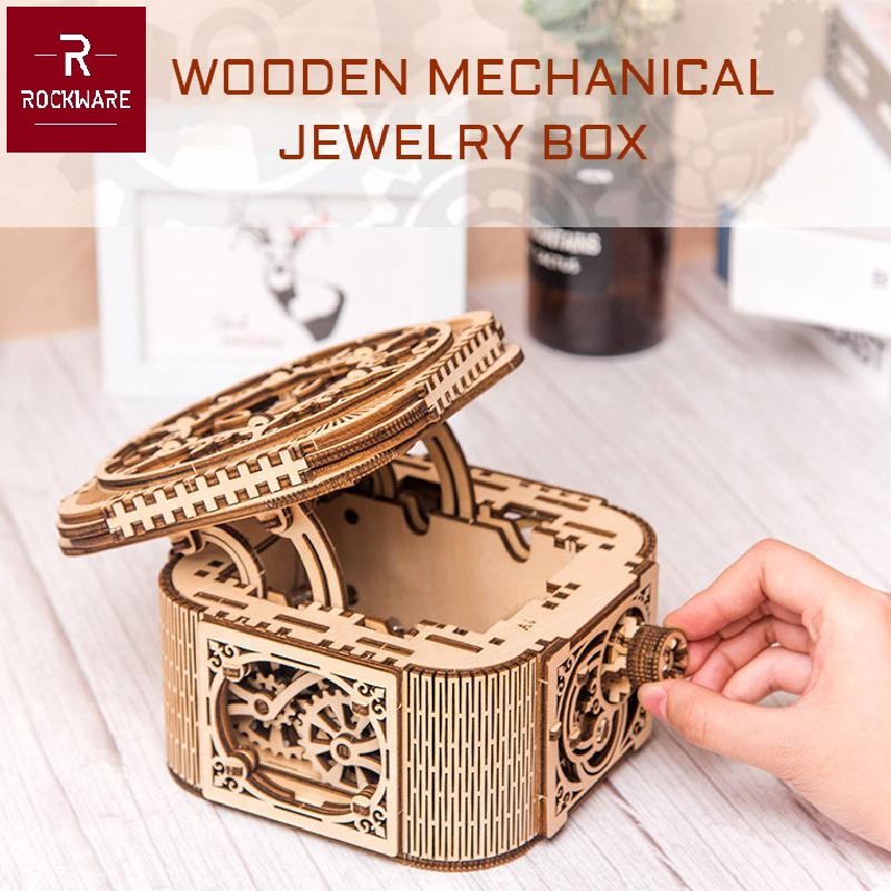 AKN88 - ROCKWARE RW-DIY04 - Creative Wooden Puzzle 3D - Jewelry Box