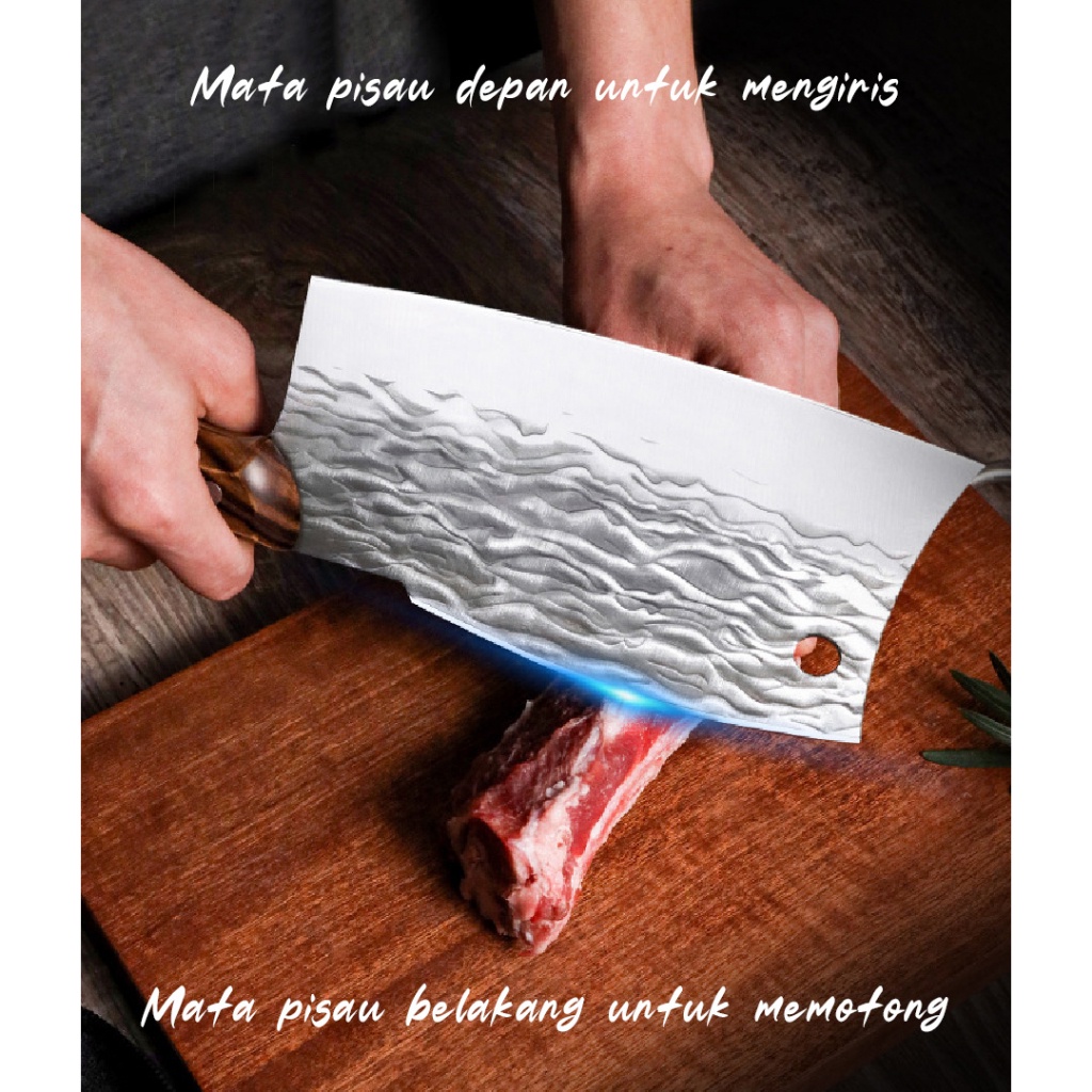 Pisau Dapur Tebal Pemotong Daging &amp; Tulang - Pisau Stainless Steel - Pisau Ikan