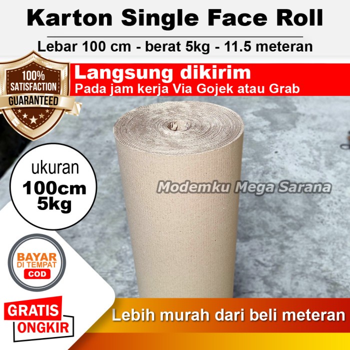 Lebar 100 cm 5 Kg - Kardus Karton Single Face Roll Gulungan Jogja