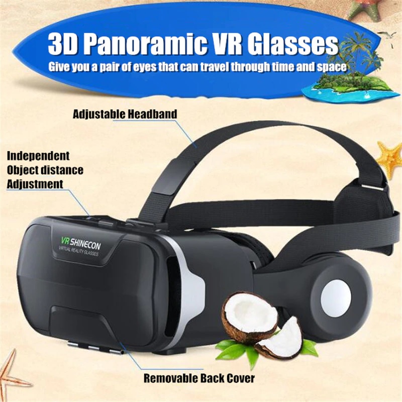 AKN88 - VR SHINECON G02ED - 3D Virtual Reality Glasses with Headphone