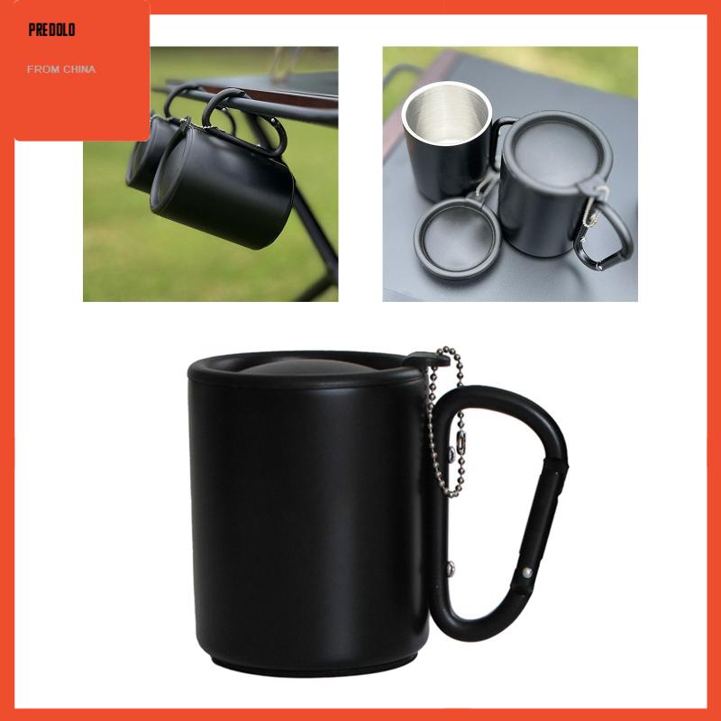 [Predolo] Mug Camping Dengan Tutup Dan Gagang Mug Kopi Untuk Pantai Indoor Dan Outdoor Rumah