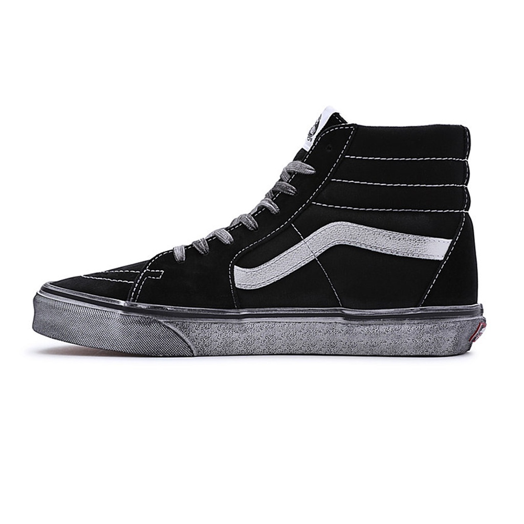 SEPATU VANS OFF THE WALL | SK8 HI STRESSED BLACK WHITE