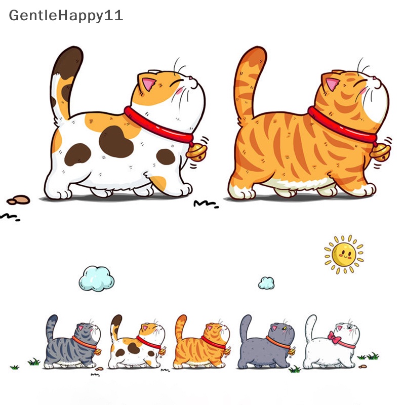 Gentlehappy 5Pcs /Set Climbing Cats Stiker Mobil Styling Hewan Lucu Tahan Air Stiker id