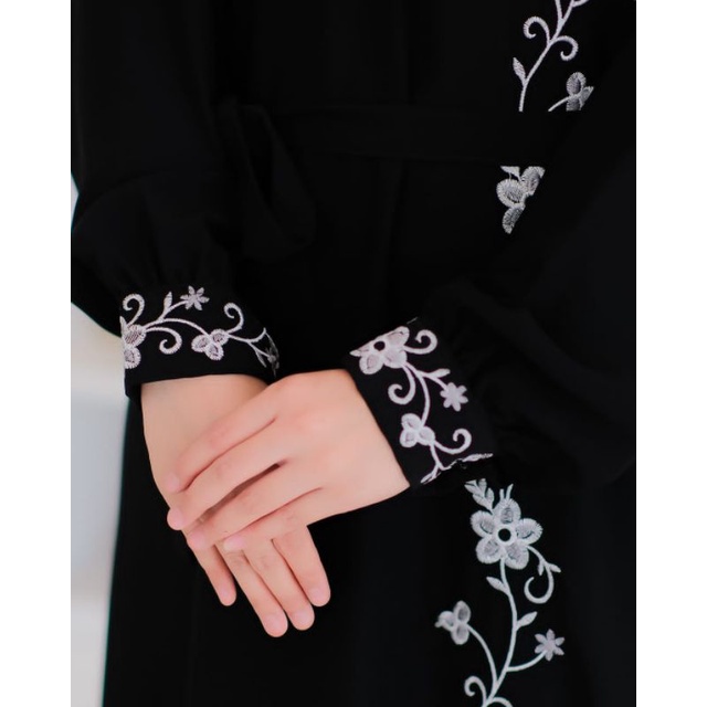 AL MADINAH ABAYA BY ANNASIHAH/ GAMIS ABAYA / GAMIS HITAM / GAMIS JETBLACK BORDIR