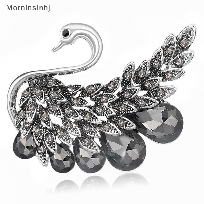 Mornin Swan Pin Bros Untuk Wanita Berlian Imitasi Mulia Swan Bros Elegan Pin Fashion Perhiasan Hewan Kerah Pin Pesta Pernikahan Lencana Wedding Pin id