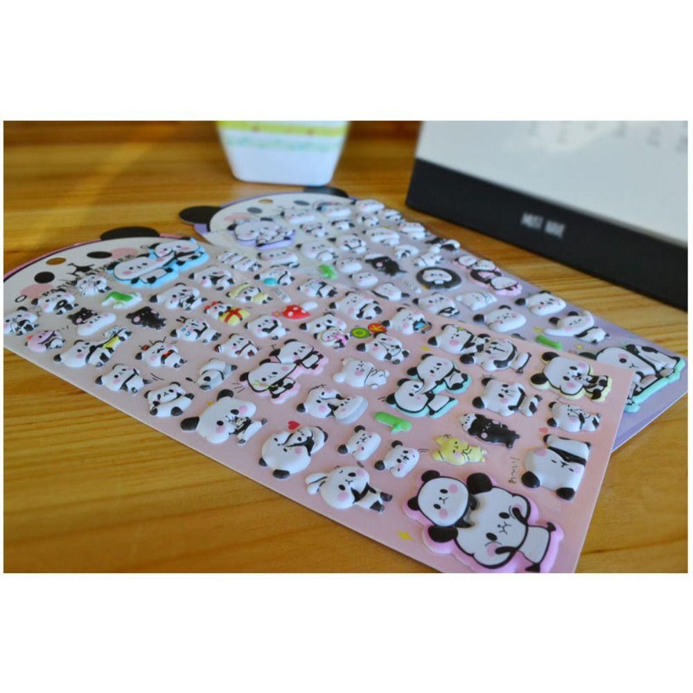 Mxbeauty Stiker Gelembung Panda, Stiker Panda Beruang Strawberry, Stiker Graffiti Tahan Air Stiker Kawaii Goo Card Lucu Untuk Skateboard Koper Bagasi Dekorasi