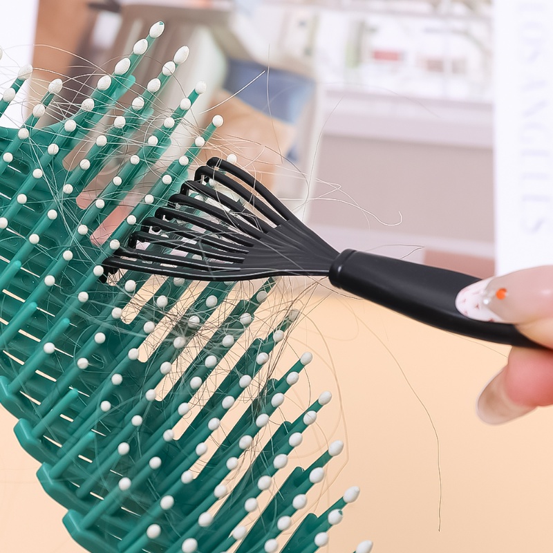 Sikat Pembersih Sisir Rambut Plastik Mini Portable/Sisir Bantalan Udara Rumah Tangga Penghilang Kotoran Pick Cleaner
